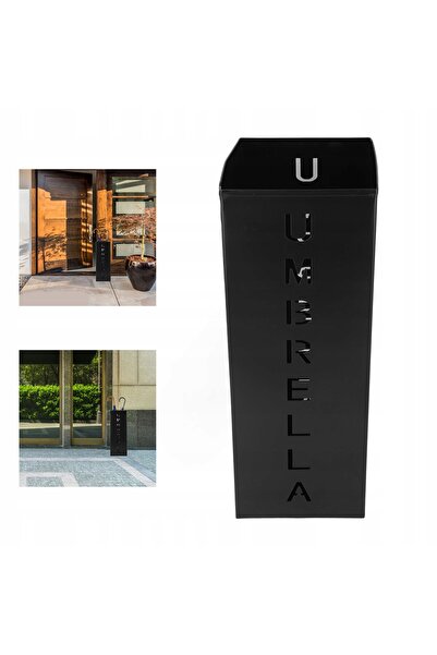 NO BRAND Suport pentru umbrele pentru hol/intrare, negru, cu design perforat