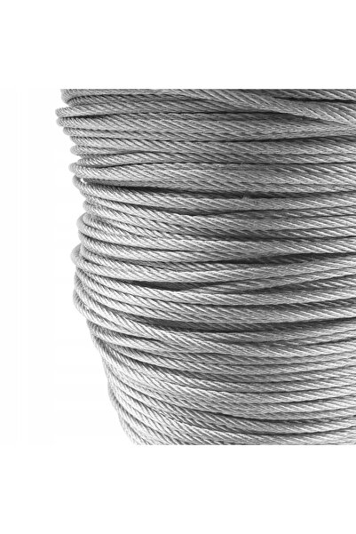 NO BRAND Sârmă de oțel Fi 5mm, împletitură 6X7, oxidată, galvanizată, rolă de...