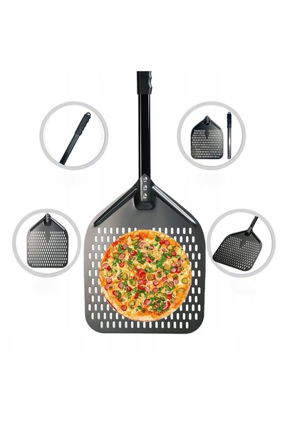 NO BRAND Lopată de pizza perforată din aliaj de aluminiu, 72cm