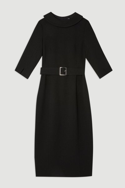 NO BRAND Rochie midi clasică neagră tip creion, Colecția Petite, Karen Millen 36