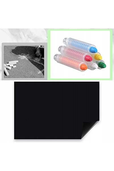 NO BRAND Tablă magnetică autoadezivă neagră pentru magneți, portabilă, 200x10...