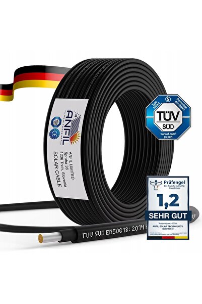 NO BRAND Cablu solar Anfil 20m 4mm² Rezistent la UV, Impermeabil, Certificare...