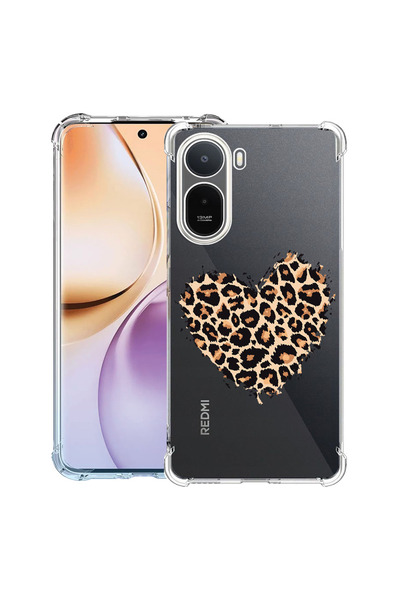 bestcase ®   Αντικραδασμική Θήκη Husa για Xiaomi Redmi A7 Pro, Καρδιά Λεοπάρδ...