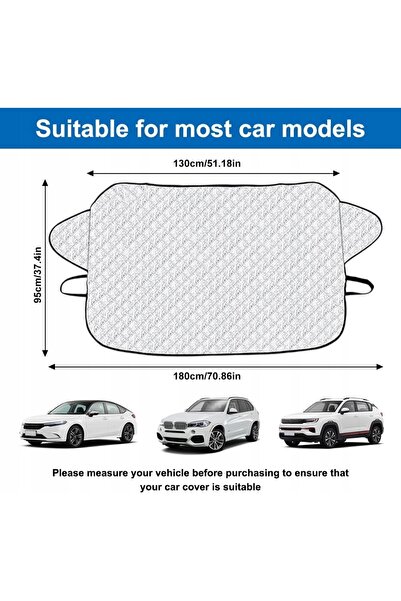 NO BRAND Husă de iarnă pentru parbriz auto 180 x 130 cm pliabilă