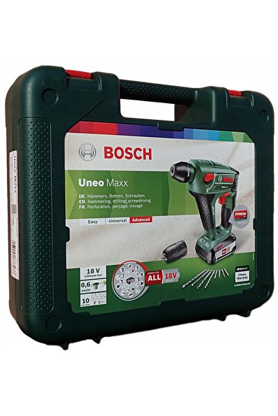 Bosch UNEO MAXX 18V BURGHIU CU PERCUȚIE FĂRĂ FIR, SET CU CUFER 1x2,5Ah