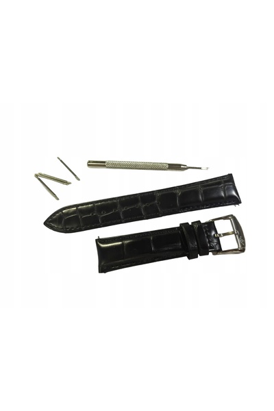NO BRAND Curea de ceas W48 Premium Negru/Alb-22mm