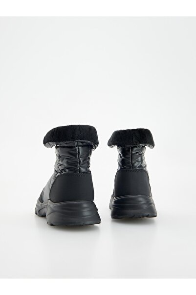 NO BRAND Botine negre clasice matlasate cu fermoar plat 30