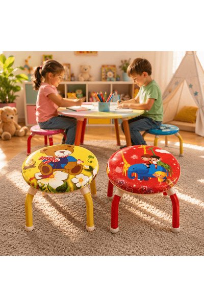Z-Tools Scaun metalic pentru copii cu șezut confortabil, dimensiune 26×26cm /...