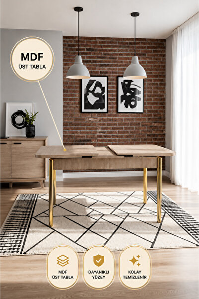Concept Ayz Home Monera Modern Açılabilir Yemek ve Mutfak Masası – 80x130 cm ...