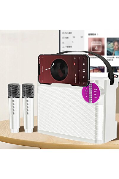 NO BRAND Set boxă karaoke wireless Bluetooth + 2 microfoane pentru copii