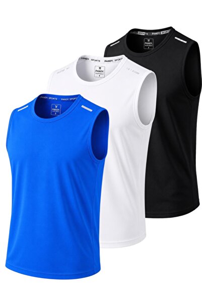 pandy 3-Pack Quick Dry Breathable Athletic Technical Athlete Zero Sleeve T-Shirt