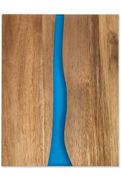 Home Smart Resin Cutting Board | Modern wooden and resin serving board, charc...