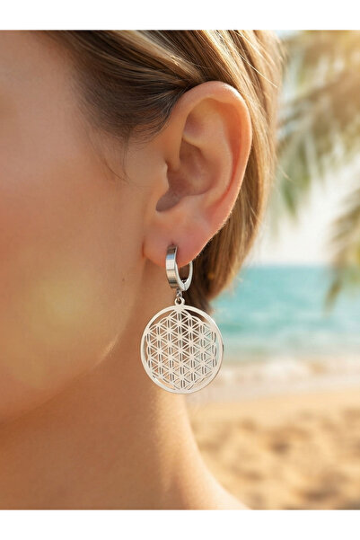 618 CONCEPT FLOWER OF LIFE STEEL EARRING