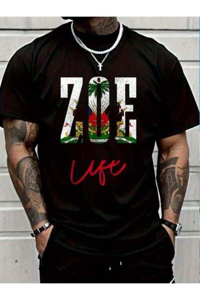 799 100% Cotton Haiti Zoe Haitian Flag Caribbean Souvenir Short Sleeve T-Shir...