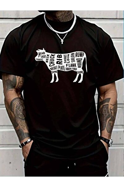 799 100% Cotton Butcher Beef Cuts Diagram Funny Meat BBQ Lover T-Shirt Men's ...