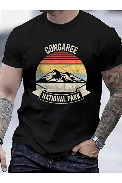 799 100% Cotton Retro Congaree National Park Map Sunset T-Shirt Men's Women's...