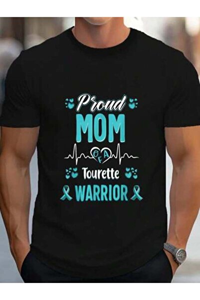 799 100% Cotton Proud Mom Tourette Syndrome Warrior Awareness Ribbon T-Shirt ...