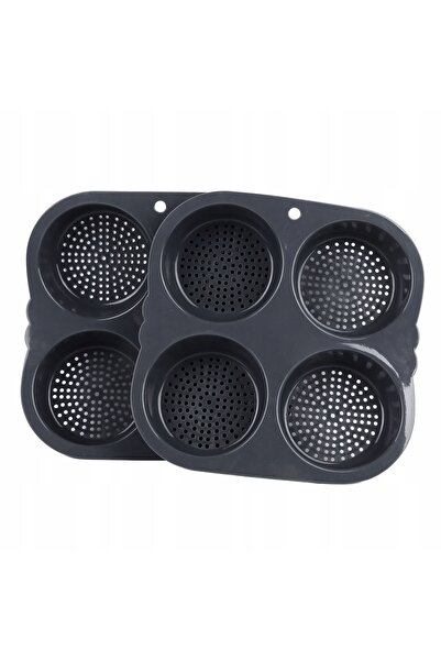 NO BRAND Formă de copt pâine din silicon, perforată, pentru 4 pâini, 2 bucăți
