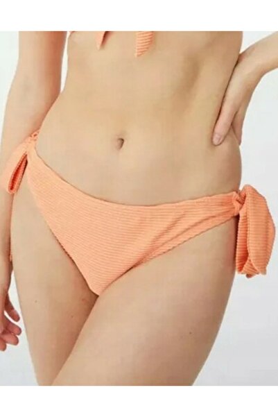 NO BRAND Slip de bikini cu textură piersică, cu talie legată, mantaray 40