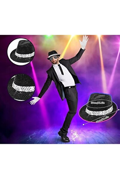 NO BRAND Accesorii Costum Michael Jackson Anii '70 '80 Set Pălărie Complet Disco