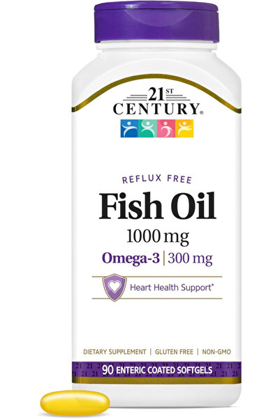 21st Century Omega-3 Fish Oil 1000mg ECSG - 90 Capsules