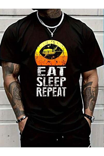 9JY تي شيرت مطبوع عليه 100% قطن Eat Sleep Retriat Love Football Vintage Gift ...