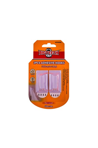 BIG TEETH 2PCS Adhesive Hooks 3.5cm x 6cm