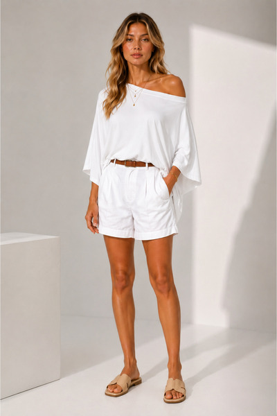 WE&ME Women's Boat Neck Bat Sleeve Loose Blouse Comfortable Fit Daily Stylish...
