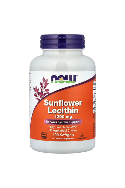 Now Foods, Sunflower Lecithin 1200mg, 100 Softgels Usa Menşeii DaphneLabs