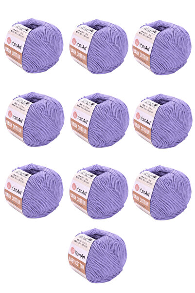 Yarnart Baby Cotton 10 τεμάχια νήματα πλεξίματος στο χέρι (418 Μωβ) 50% βαμβά...