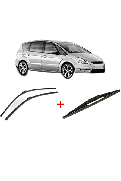Bosch Σετ 3 υαλοκαθαριστήρων FORD S-MAX (WA6) 2006-2014, για παρμπρίζ και πίσ...