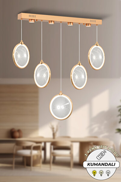 Capella Aydınlatma Modern Gold Kaplama 3 Renk Işık Özellikli Power Led Sarkıt...