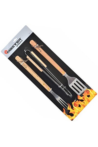 Other Set de 3 accesorii pentru grătar cu mânere din lemn