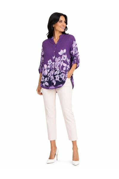 kısmet sepeti Women's Italian Model Floral Patterned Long Sleeve Stylish Line...