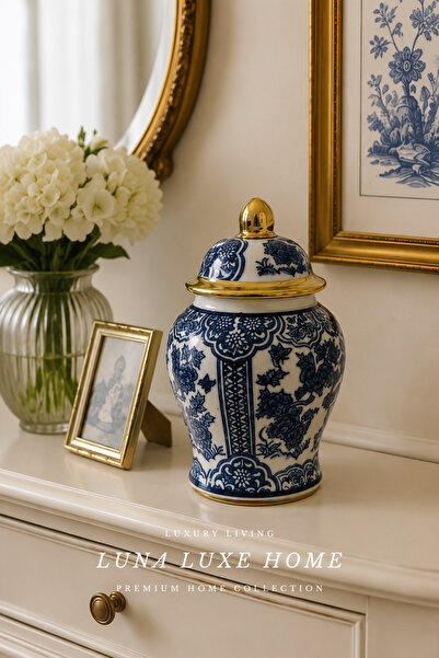 Luna Luxe Home Bleu Héritage Collection | Dekoratif Kapaklı Blue Blanc Vintag...