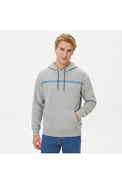 Levi's Gray Relaxed Fit Hooded Sweatshirt Relaxed Fit Graphic Hoodie