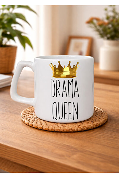 Eylül Design English Motto Series Drama Queen Printed Special Design Mug Cup ...
