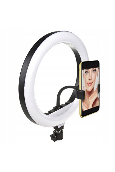 Maclean Lampă LED inelară mare cu trepied, pentru machiaj, selfie și telefon/...