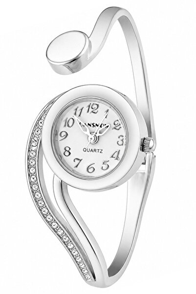 VeeShop Ceas de dama cu design abstract cu linii ondulate si cristale delicat...