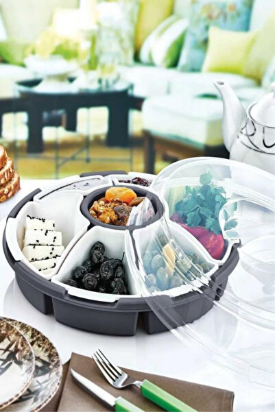 ÇANKAYA PLASTİK Lilyum Kahvaltı ve Çerez Seti 7 Bölmeli