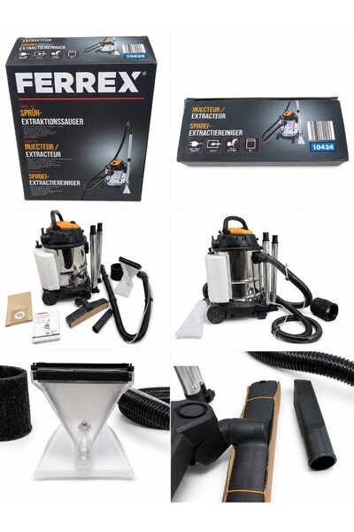 Ferrex Aspirator Umed-Uscat 1600 W, Rezervor 20 Litri, Funcție Suflare și Pul...