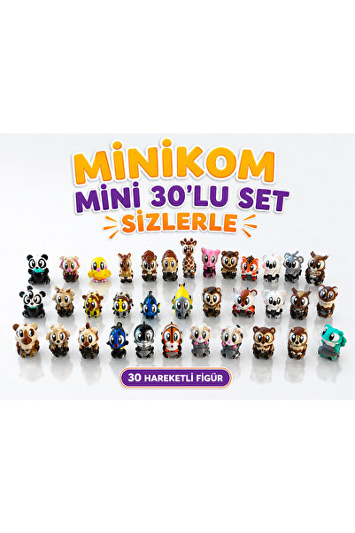 MİNİKOM`S MİNİ HAREKETLİ 30`LU HAYVAN SETİ