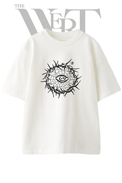 THEWERT Μπλουζάκι Unisex Λευκό Oversize με σχέδιο Ιστός Αράχνης και στάμπα με...