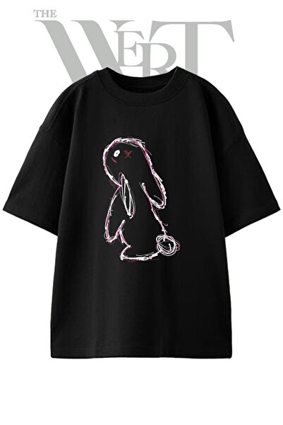 THEWERT X Goz Tavsan Design Printed Unisex Black Oversize T-Shirt