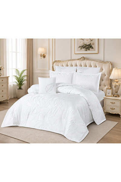 ShinyFlower Luxury 7-Piece Wedding Jacquard Bedding Set | 400G Filled Comfort...