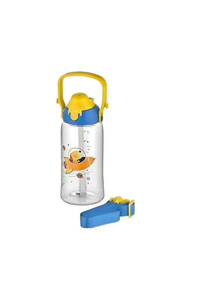 Uzspace 680 ml Pipetli Isırılamaz Desenli Çocuk Su Matarası - Tritan Suluk