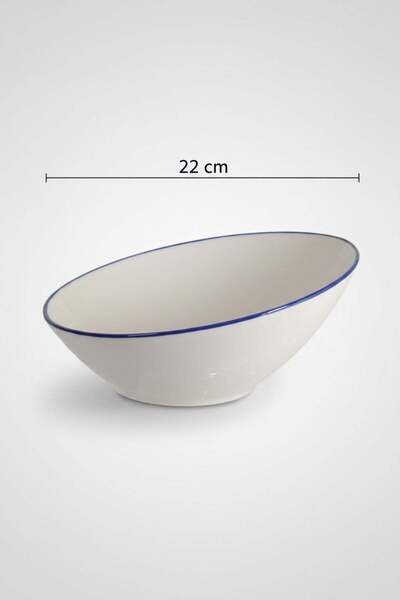 rinart 6-Piece Truva Ellipse Salad Bowl 22cm Rim Navy Blue