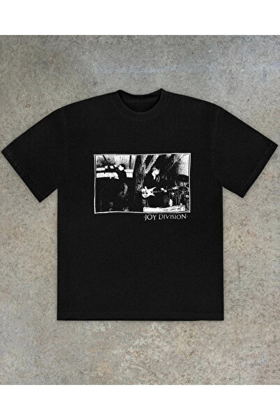 Grafftee Clothing تي شيرت Joy Division Fade مطبوع للجنسين مقاس كبير