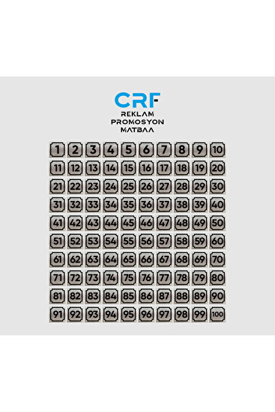 CRF Reklam Alüminyum Kapı, Daire, Masa, Dolap Numaraları 1-100 Arası Arkası Y...