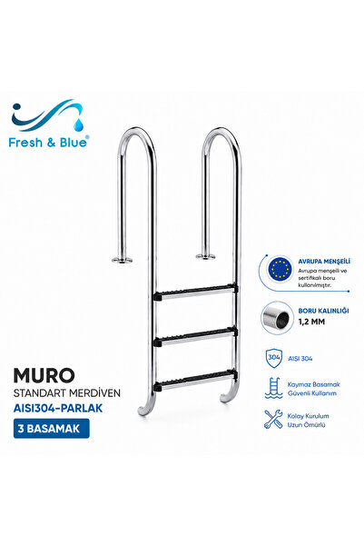 Fresh & Blue Muro 3 Basamaklı Standart Merdiven AISI 304-PARLAK